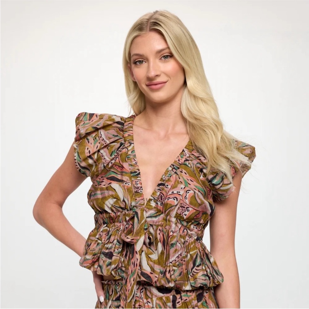 Anthropologie Meet Me In Santorini Adelina Top